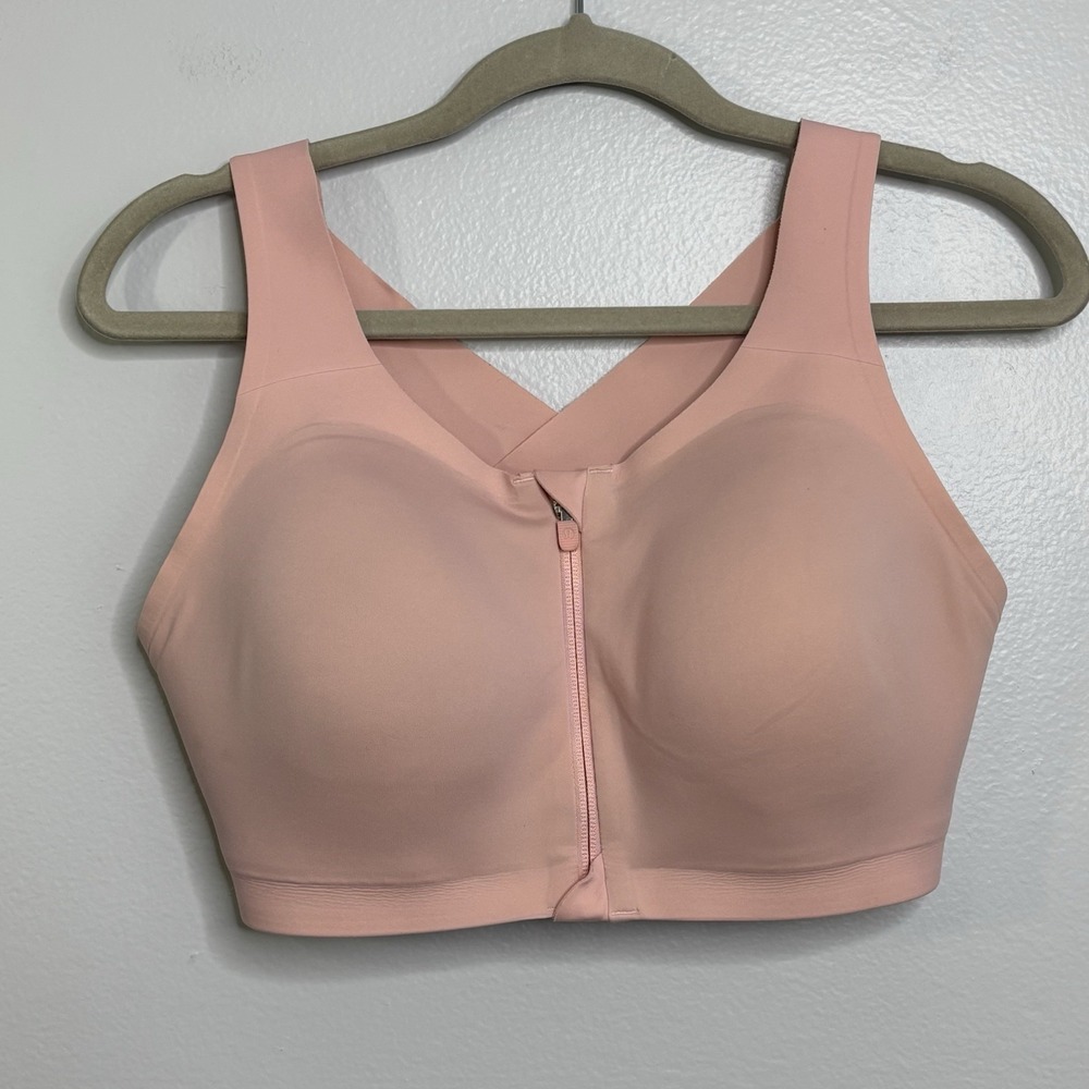 Lululemon Enlite Bra Womens 36DD Pink High Support Front Zip Crossback Sports